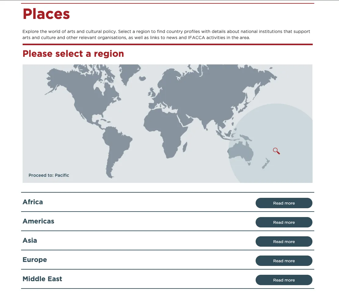 IFACCA Places interactive map