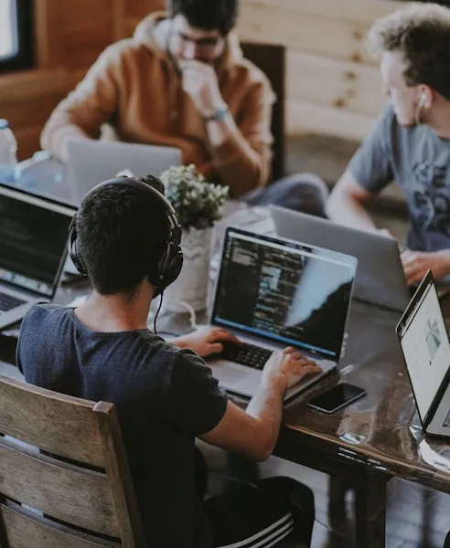 Red Crow Digital engineers collaborating in a modern office
