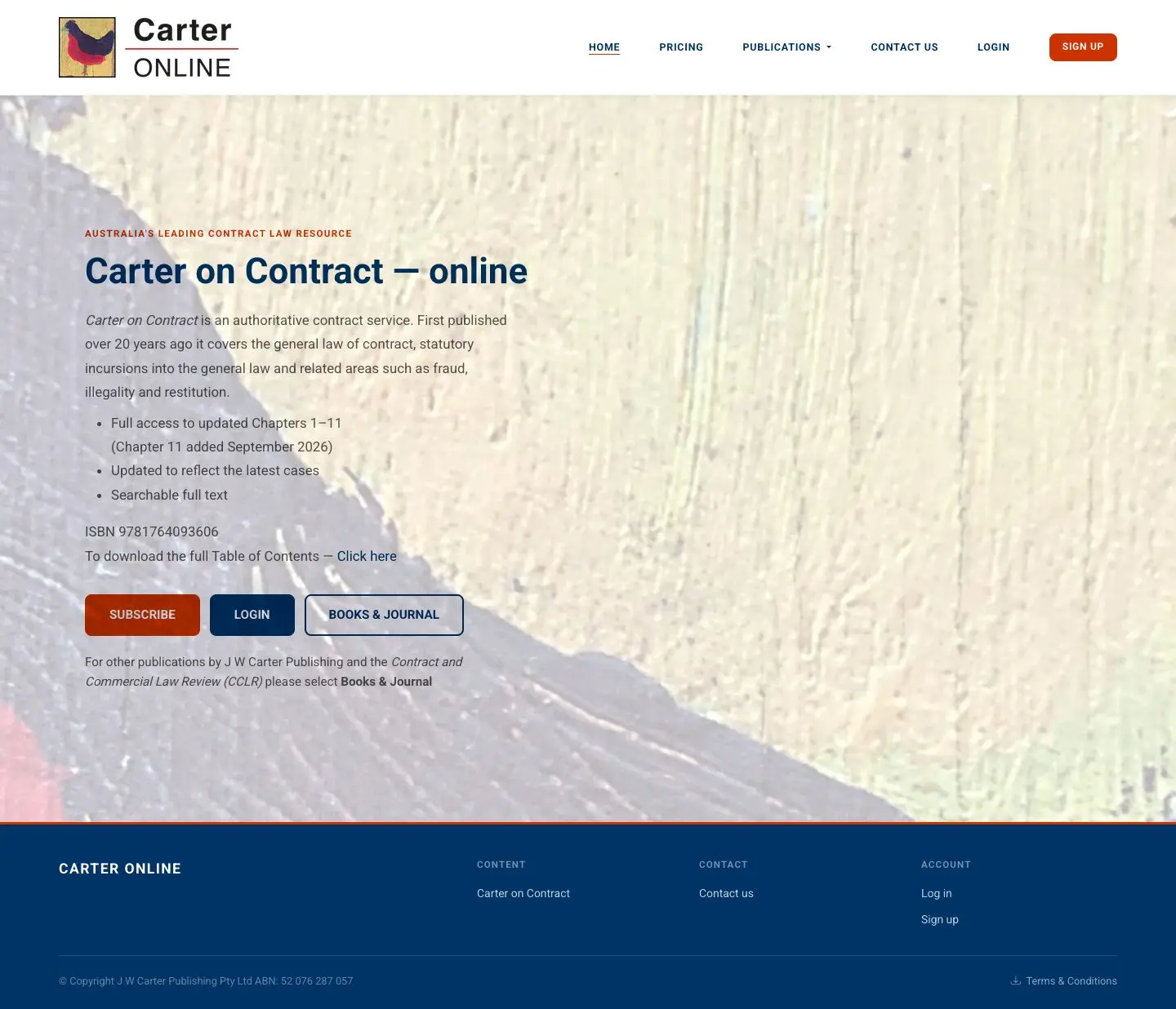 Carter Online home page
