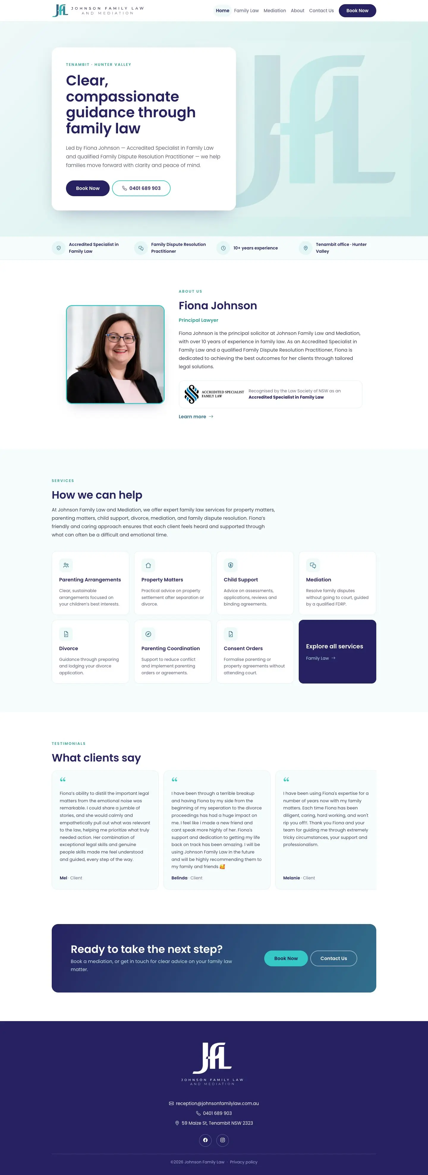 Johnson Family Law home page