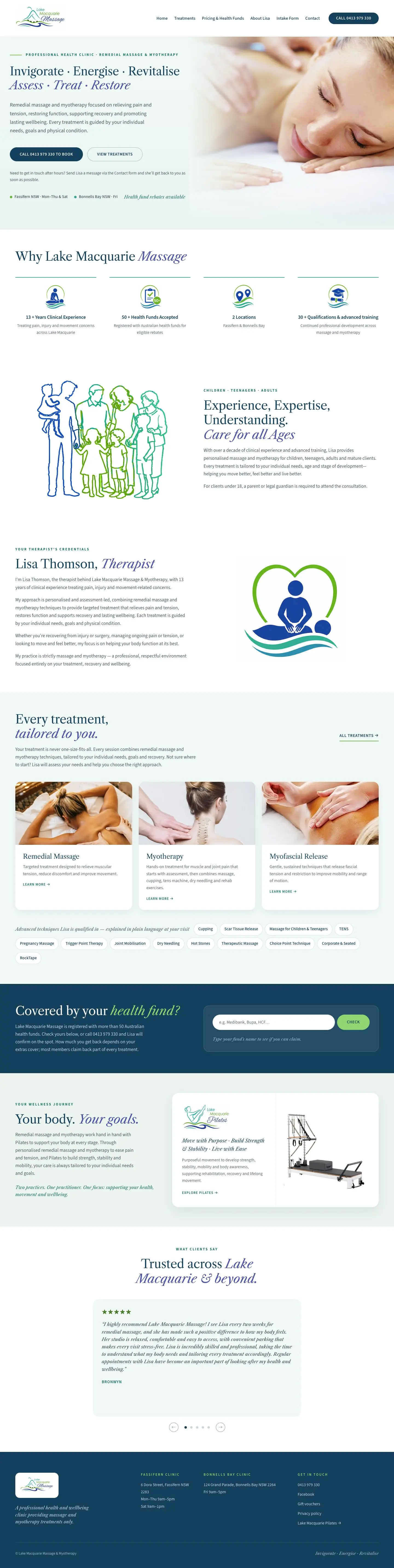 Lake Macquarie Massage home page
